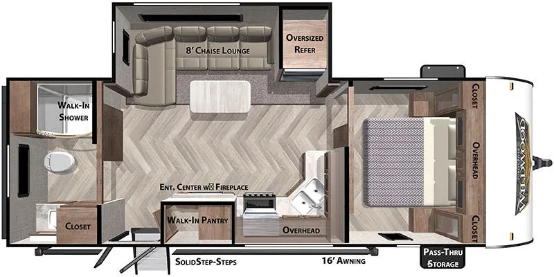 2022 Forest River Wildwood 22RBS floor plan