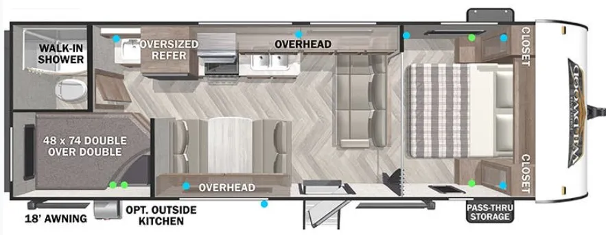 2022 Forest River Salem Cruise Lite 261BHXL floor plan