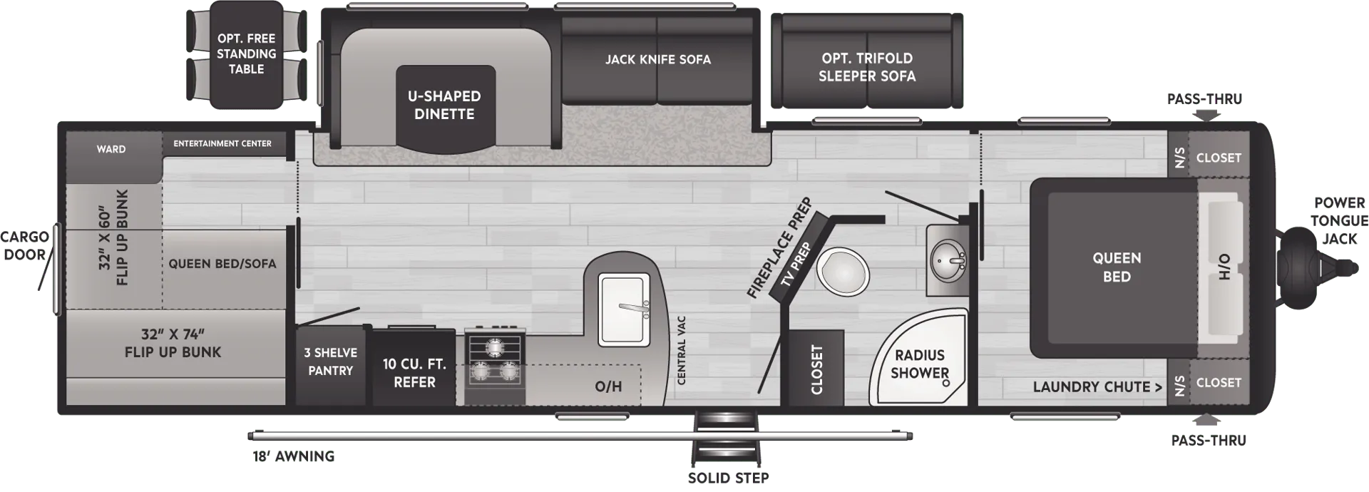 Keystone Hideout 32LBH floor plan