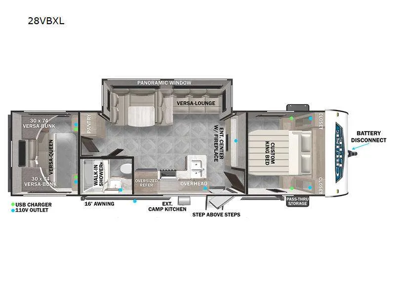 2023 Forest River Salem Cruise Lite 28VBXL - Floor plan