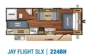 Jayco Jay Flight SLX 8 224BH floor plan