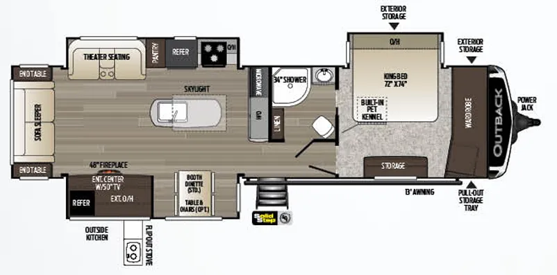 2018 Keystone Outback 330RL - Floor plan