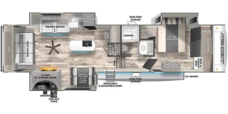 2023 Forest River Cherokee Arctic Wolf 3550 SUITE floor plan