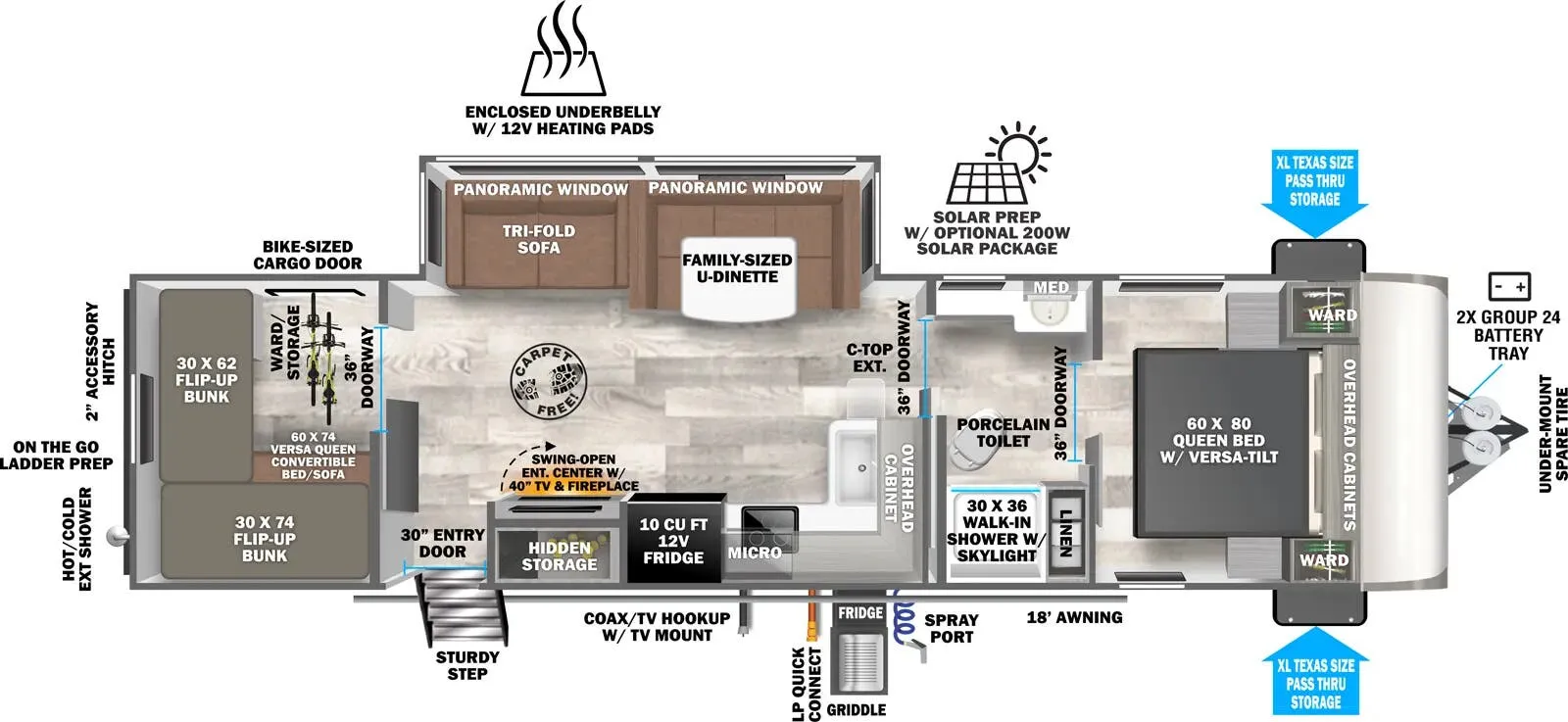 Forest River Salem Hemisphere Hyper-Lyte 29XBHL floor plan