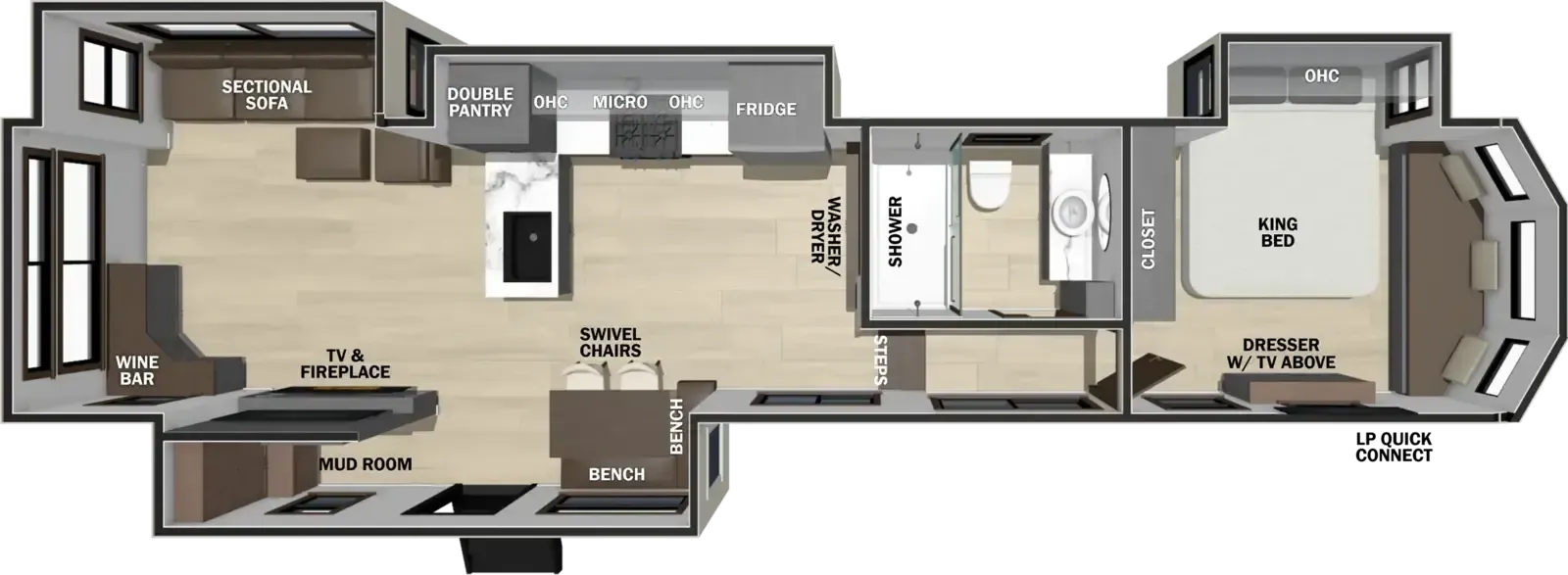 Forest River Cedar Creek Cottage 412FWC floor plan