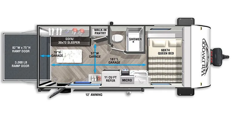 2022 Forest River Wildwood-FSX 181RT - Floor plan