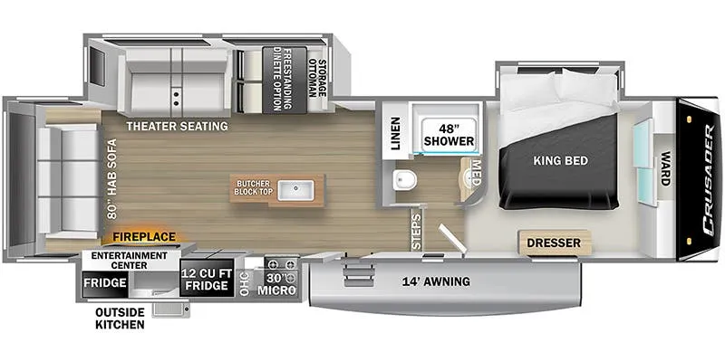 2019 Prime Time Crusader 315RSK - Floor plan