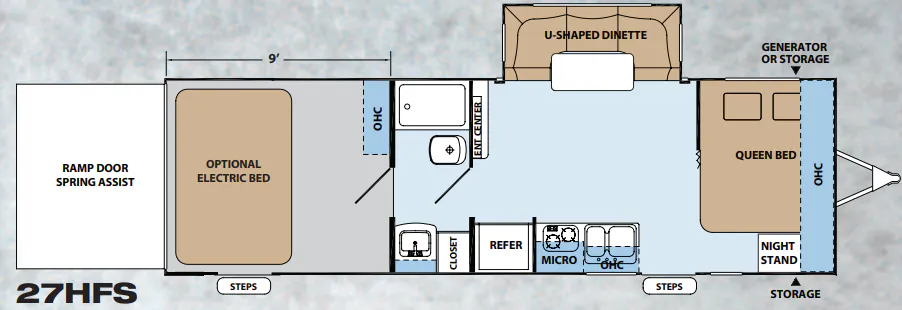 Forest River XLR Hyperlite 27HFS floor plan