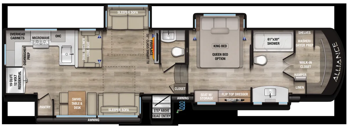 2026 Alliance RV Paradigm 382RK - Floor plan