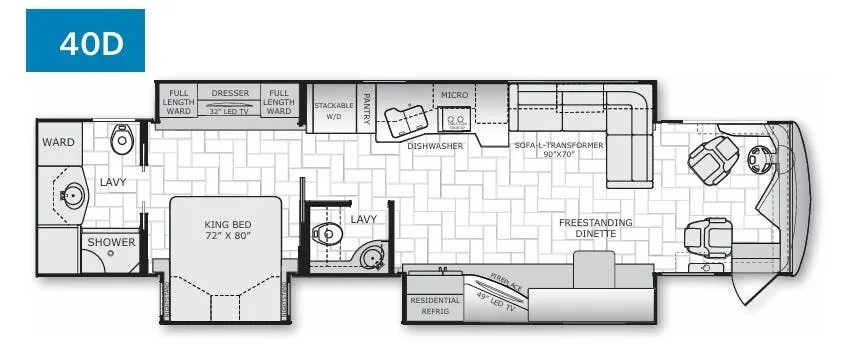 American Coach American Revolution SE 40D floor plan