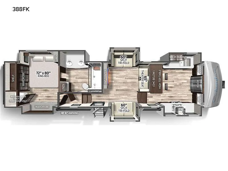 2022 Palomino Columbus C-Series 388FKC - Floor plan