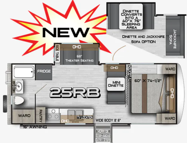 Northwood Arctic Fox NXT 25RB floor plan