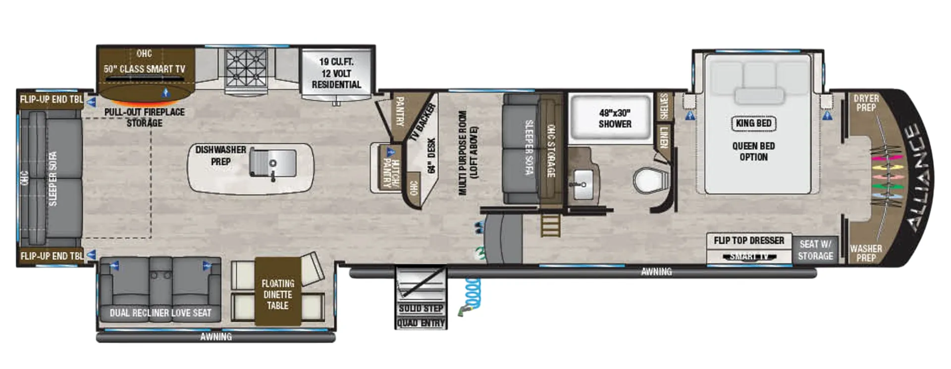 Alliance RV Paradigm 390MP floor plan
