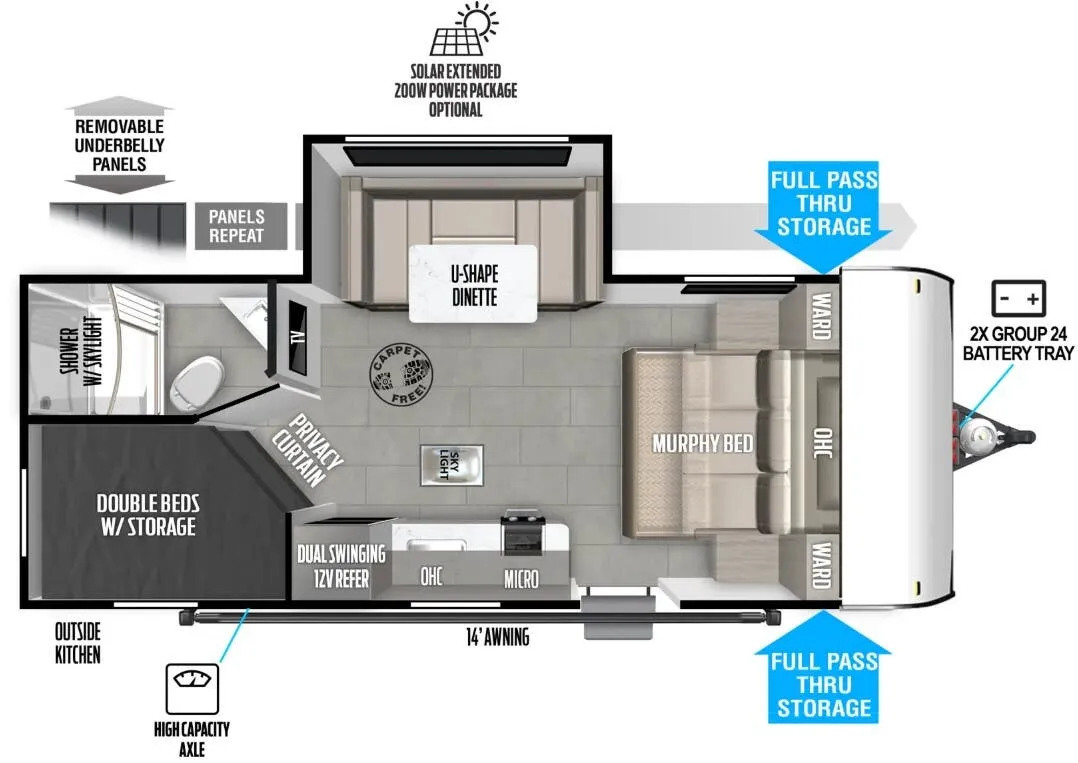 Forest River Wildwood FSX 178BHSK floor plan