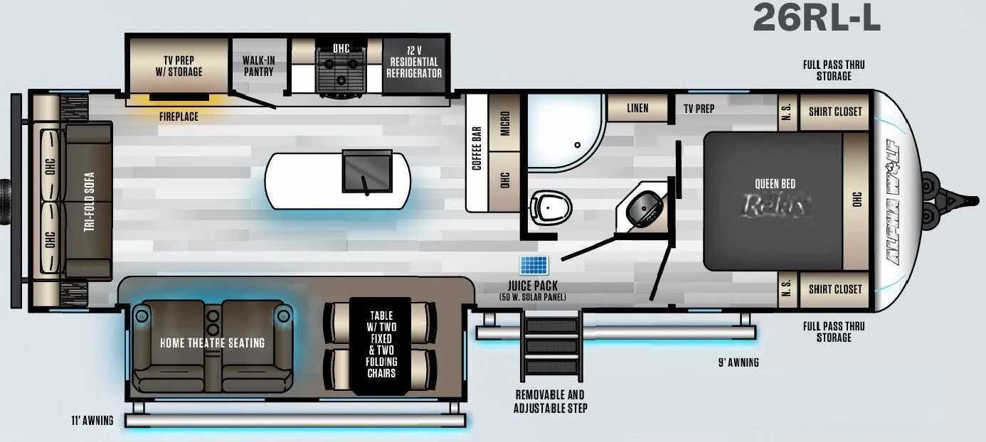 2022 Forest River Cherokee Alpha Wolf 26RL-L - Floor plan