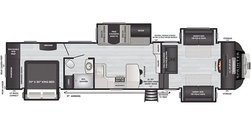 Keystone Sprinter Limited 3670FLS floor plan