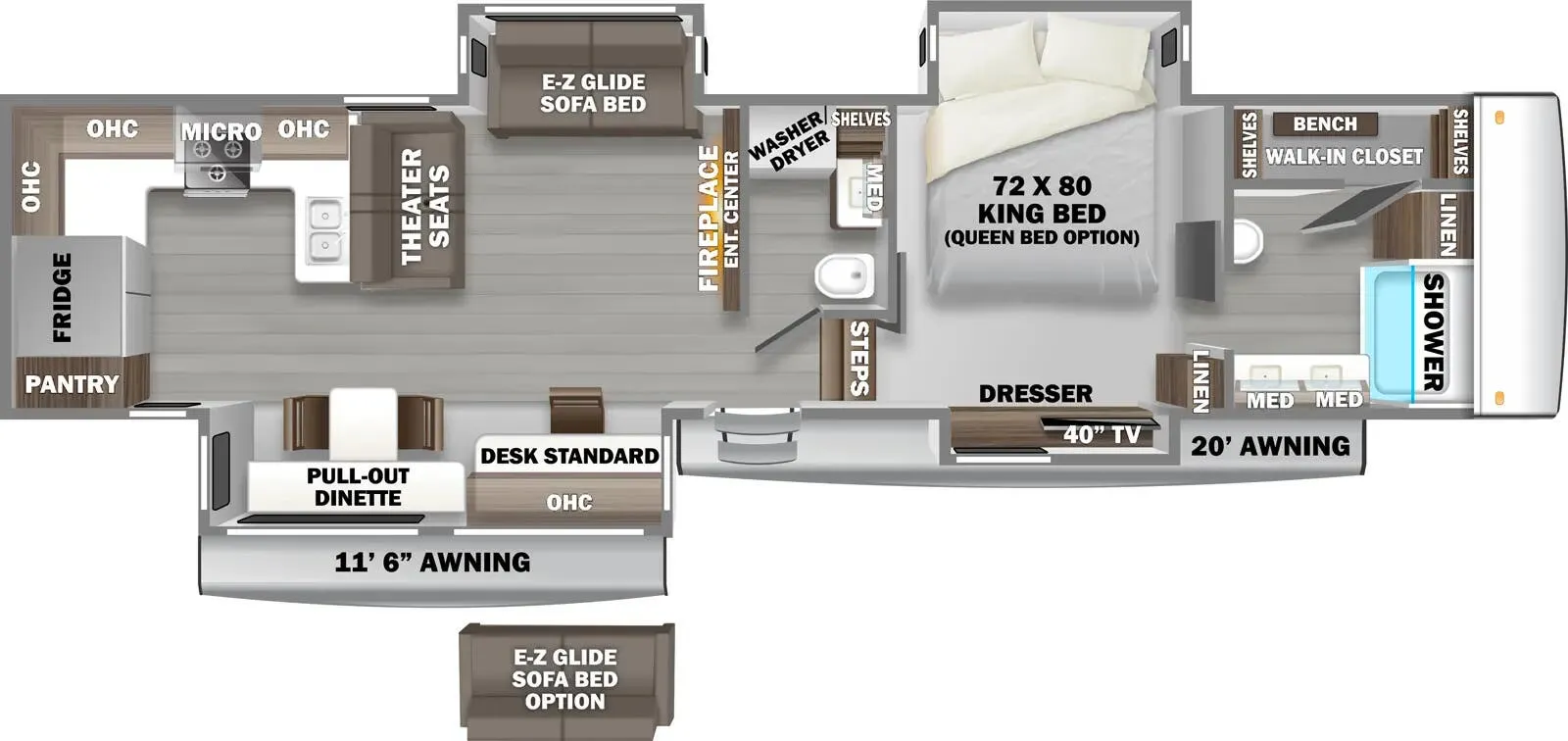 2026 Forest River RiverStone 39RKFB - Floor plan