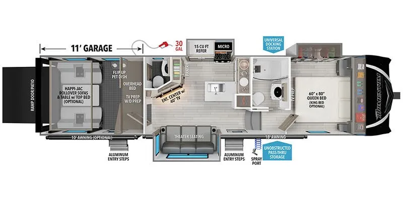2026 Grand Design Momentum G-Class 320G - Floor plan