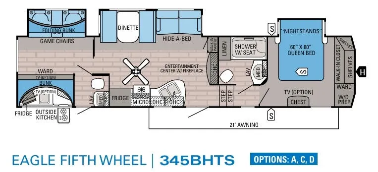 Jayco Eagle 345BHTS floor plan