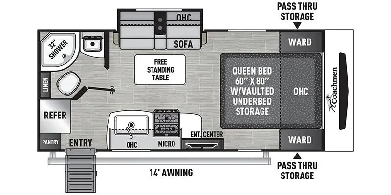 2025 Coachmen Freedom Express Ultra Lite 192RBS floor plan