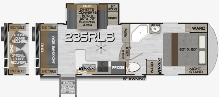 Northwood Arctic Fox Rapid 235RLS floor plan