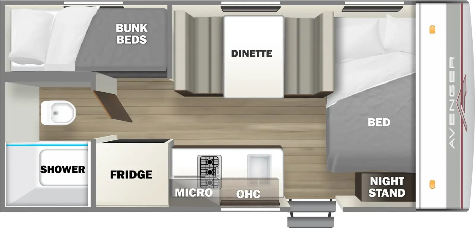2026 Prime Time Avenger 16BH - Floor plan