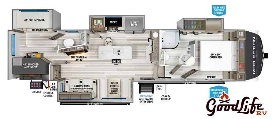 2026 Grand Design Reflection 311BHS - Floor plan