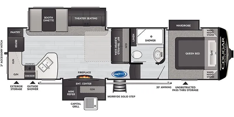2022 Keystone Cougar Half-Ton 29RKS - Floor plan