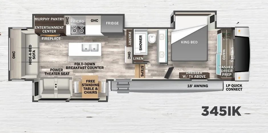 Forest River Cedar Creek 345IK floor plan