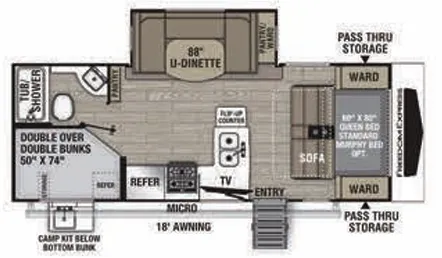 2021 Coachmen Freedom Express Ultra Lite 238BHS - Floor plan