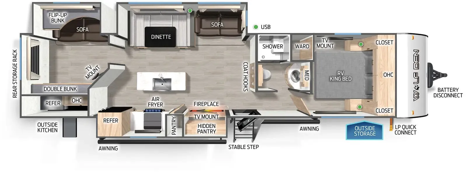 2025 Forest River Cherokee Wolf Den 304SR - Floor plan