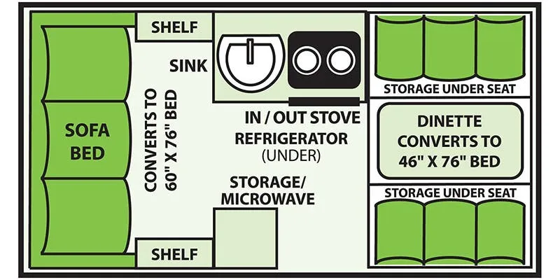 2026 Aliner Classic Sofa Bed - Floor plan