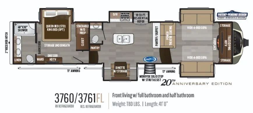 Keystone Montana 3761FL floor plan