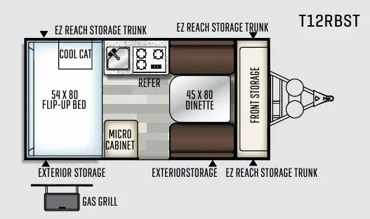 Forest River Flagstaff Hard Side T12RBST floor plan