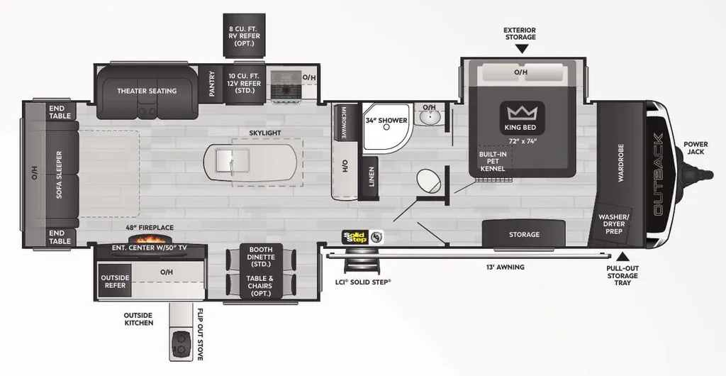 2023 Keystone Outback 330RL floor plan