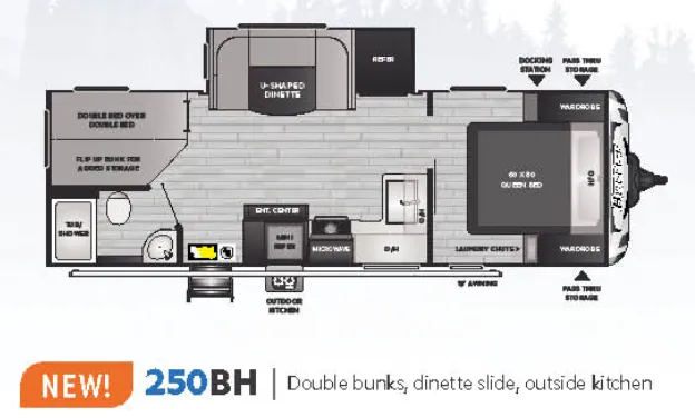 Keystone Bullet 250BHS floor plan