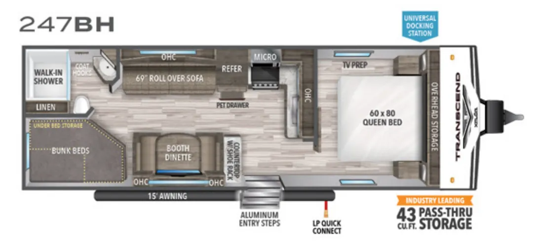 Grand Design Transcend Xplor 247BH floor plan