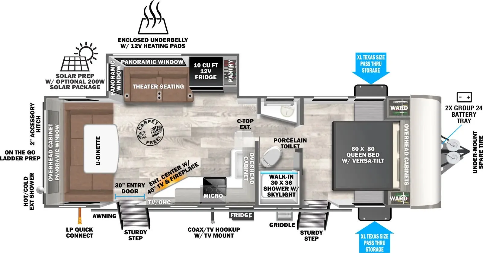 Forest River Salem Hemisphere Hyper-Lyte 24RDHL floor plan