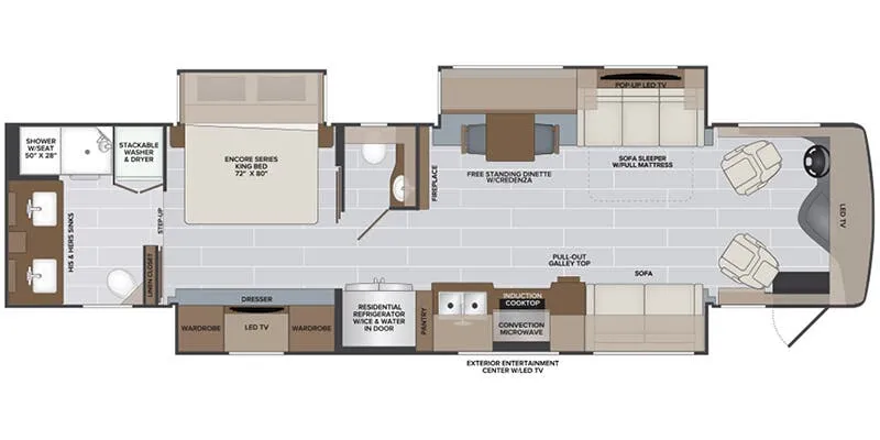 2025 Holiday Rambler Endeavor 38W floor plan