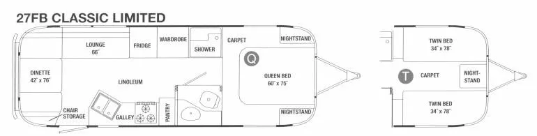 2010 Airstream Classic 27FB floor plan
