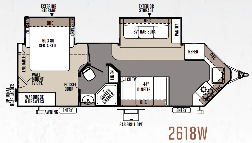 Forest River Rockwood Windjammer 2618W floor plan