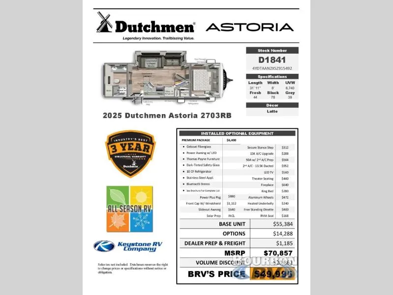 2025 Dutchmen Astoria 2703RB - Photo 4