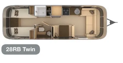 Airstream Flying Cloud 28RB Twin floor plan