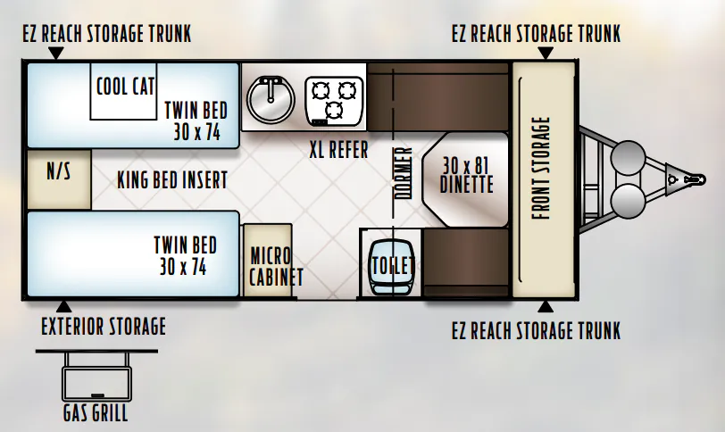 Forest River Rockwood Hard Side A213HW floor plan