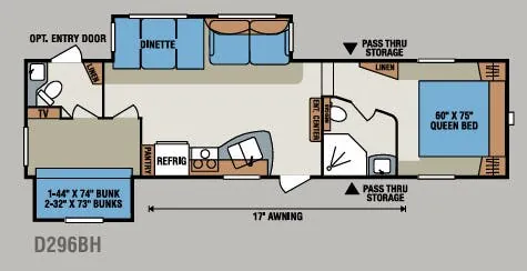 K-Z Durango 1500 D296BH floor plan