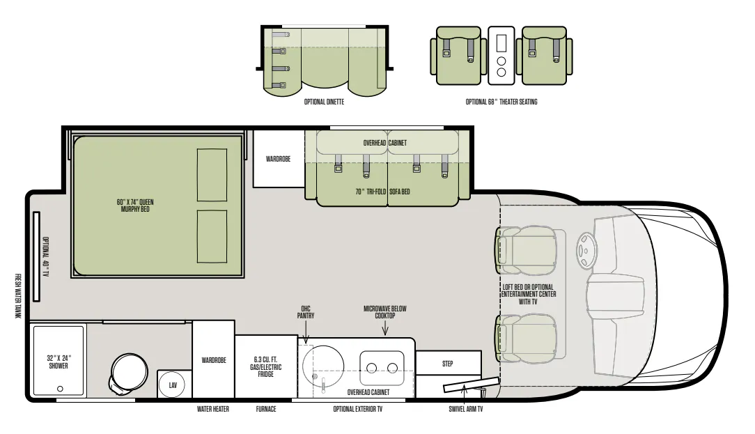 Tiffin Wayfarer 24 FW floor plan
