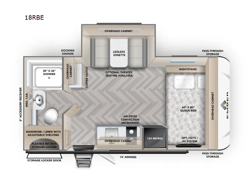 2026 Ember RV E-Series 18RBE - Floor plan