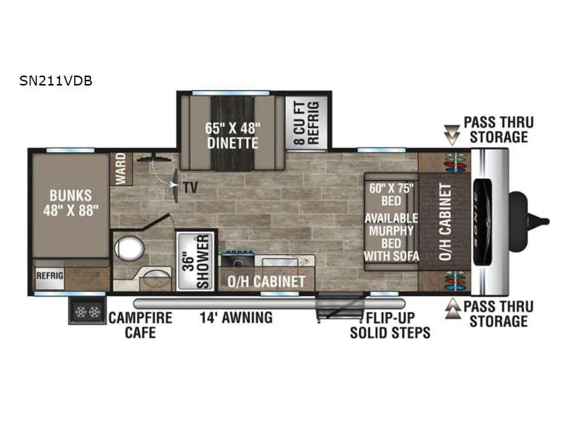 2021 Venture RV Sonic SN211VDB - Floor plan
