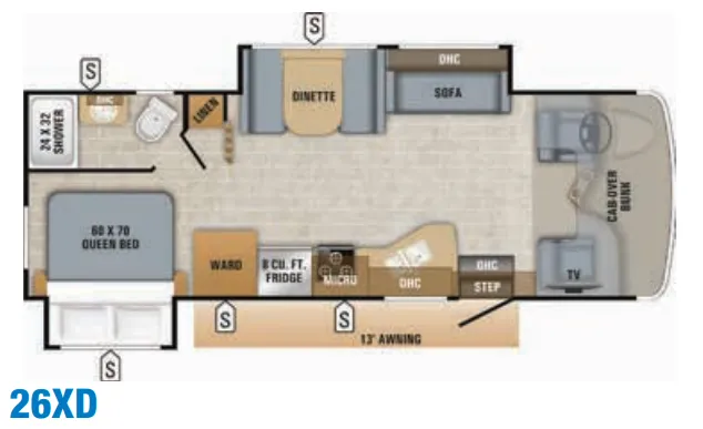 Jayco Redhawk 26XD floor plan