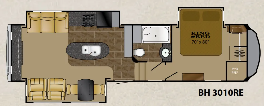 2016 Heartland Bighorn 3010RE - Floor plan